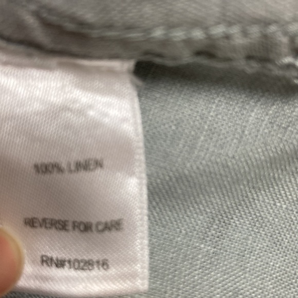 Garnet Hill Easy Linen Tunic Grey Gray Button Shirt Coastal Vacation Petite S - Picture 8 of 16